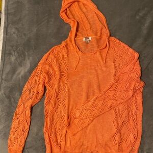 Arizona Jean Company Orange Hooded Sweater Lightweight Casual